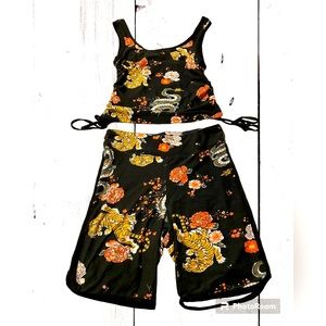 🔥Junior’s No Boundaries cropped tank top & shorts set